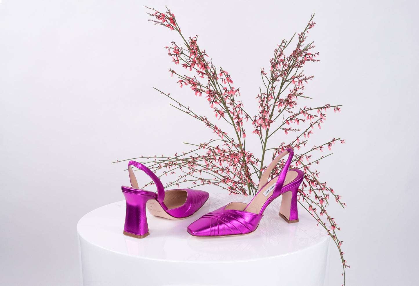 "MIRA" Metal Fucsia - Nappa Sandal Sling Back