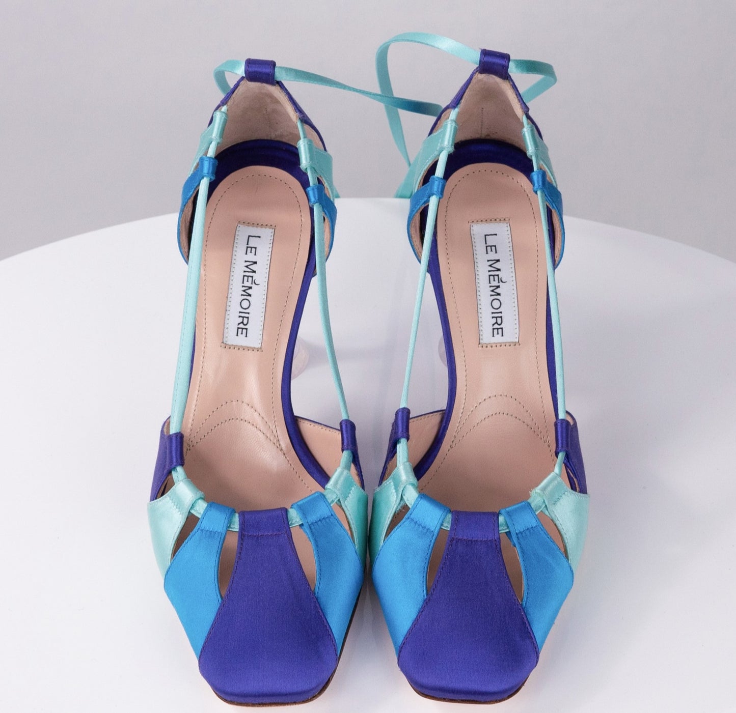 "ANTARES" Pavone - Satin Laced Up Pump
